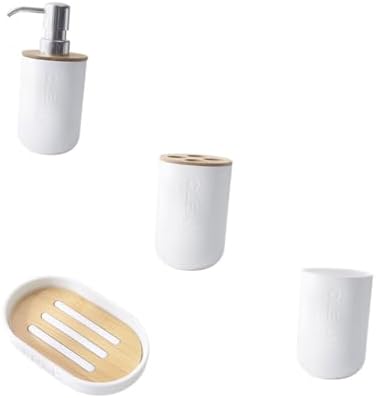 UTHCLO 4-Piece Bathroom Soap Dispenser Set with Toothbrush Holder