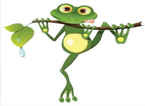 Ambesonne Little Frog Soap Toothbrush Holder Set 2 Pcs Green White Yellow