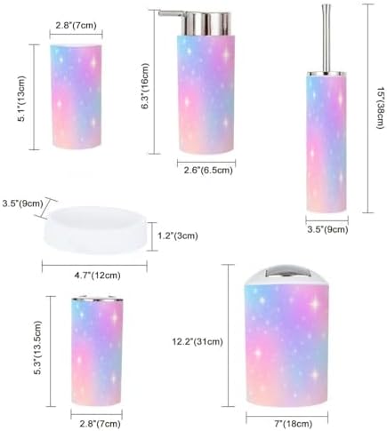 Boho Rainbow Bathroom Accessory Set 6 Piece