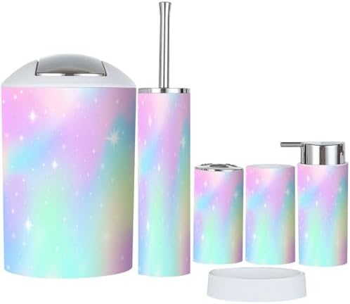 Boho Magic Rainbow Bathroom Accessory Set 6 Piece