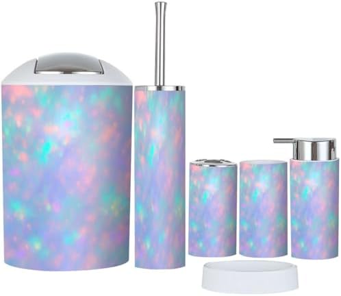 Boho Opal Gemstone Bathroom Accessory Set 6 Piece