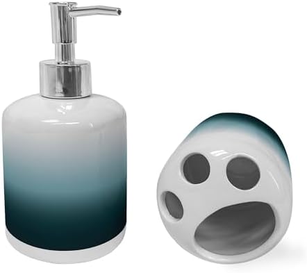 Ambesonne Ombre Soap Dispenser Toothbrush Holder Set 1
