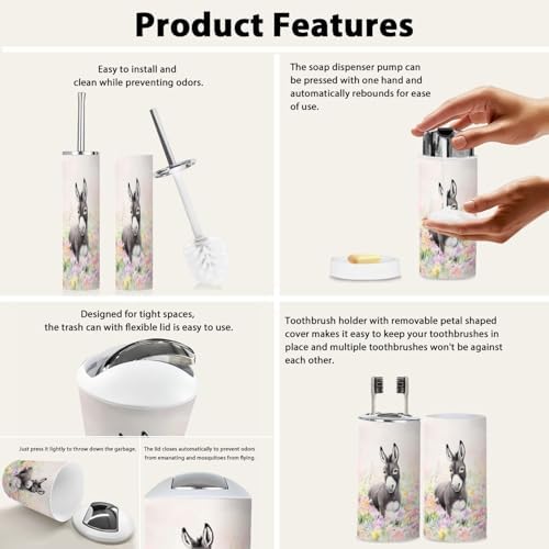 Boho Bathroom Accessory Set 6 Piece 1