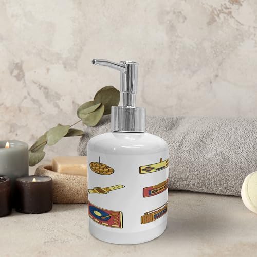Ambesonne 90s Nostalgic Soap Toothbrush Holder Set