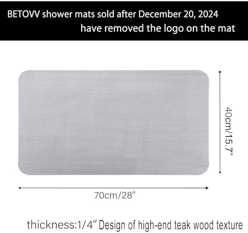 BETOVV Cushioned Shower Mat - Non-Slip Textured Extra Large
