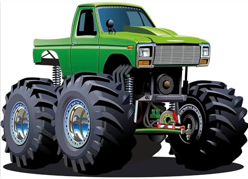 Ambesonne Giant Monster Truck Soap Dispenser Toothbrush Holder Set 2 Pcs Green Grey