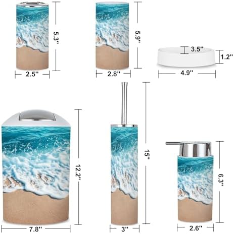 6-Piece Bathroom Accessories Set with Soft Wave Design