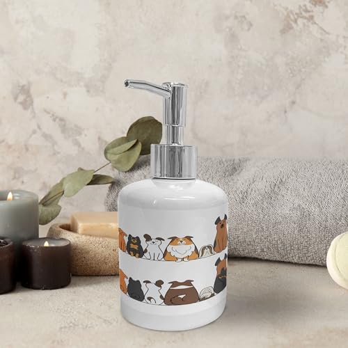Ambesonne Ceramic Soap Toothbrush Holder Set 2 Pcs Yellow Brown