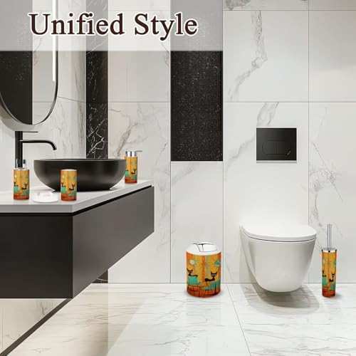 Retro Cats Bathroom Accessories Set 6 Piece 1
