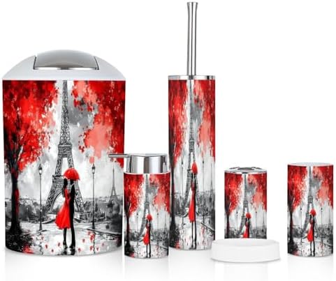 6 Piece Modern Bathroom Accessories Set 1