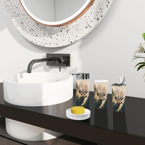 Boho Bathroom Accessory Set 6 Piece Modern Nature Design