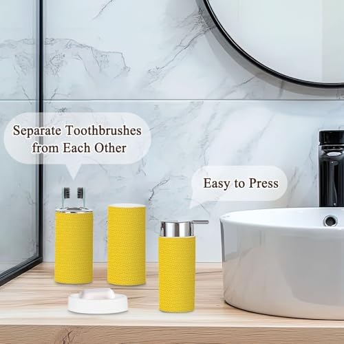 6 Pcs Golden Bathroom Accessories Set with Trash Can