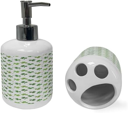 Ambesonne St Patricks Day Soap Toothbrush Holder Set