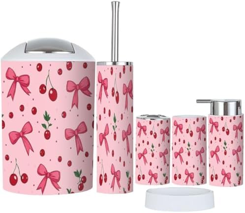 Boho Cherry Bathroom Accessories Set 6 Piece