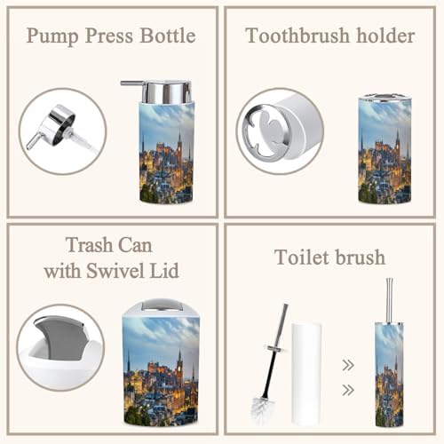 Edinburgh Skyline Bathroom Accessories Set of 6