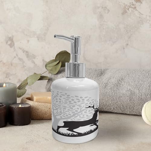 Ambesonne Deer Hunting Soap Dispenser Toothbrush Holder Set 1