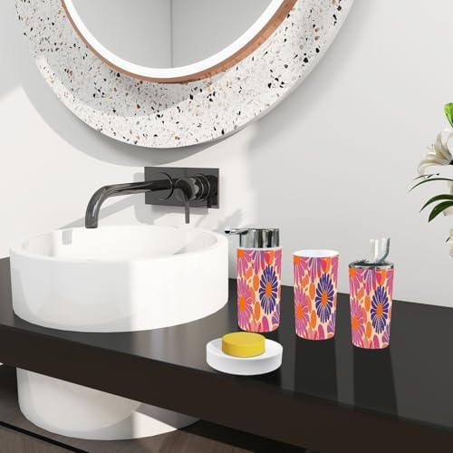 Boho Daisy Flower Bathroom 6-Piece Accessory Set