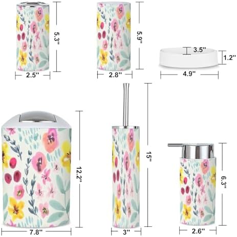 6 Piece Boho Bathroom Accessories Set 1