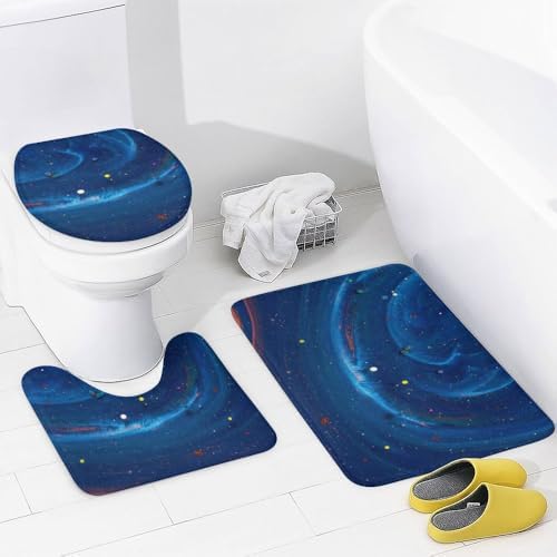 Kuizee 4-Piece Shower Curtain Set with Non-Slip Rugs 1