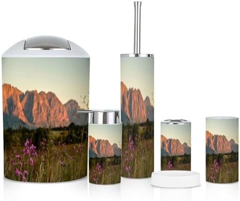 Cosmos Flowers Bathroom Accessories Set 6 Piece