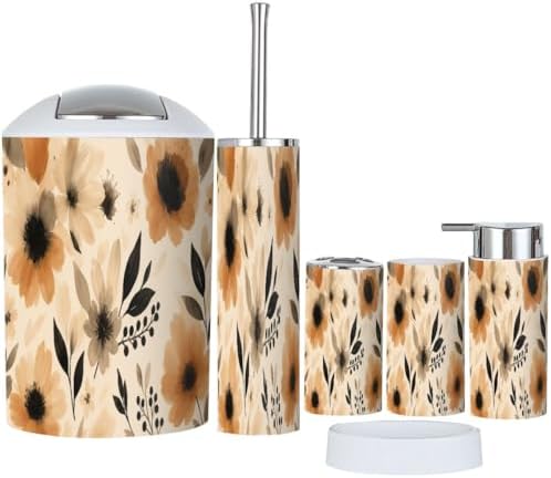 Boho Ikat Bathroom Accessory Set 6 Piece