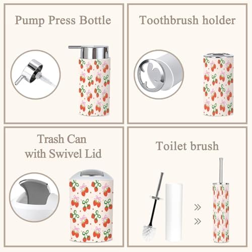 6 Piece Retro Coquette Bathroom Accessories Set