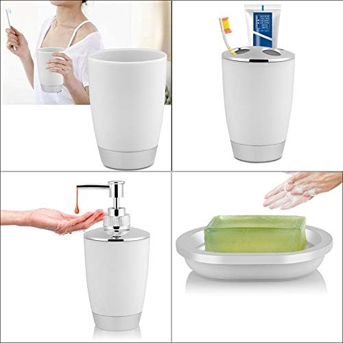 Hapivida 4 Piece Bathroom Accessory Set White 1