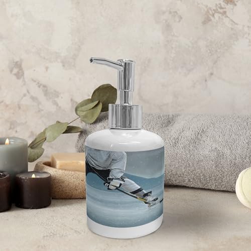 Ambesonne Sports Soap Dispenser and Toothbrush Holder Set