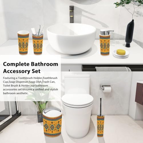 Boho Bathroom Accessory Set with 6 Pieces 1