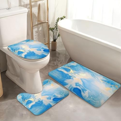 JCOOKLOFTS 4 Piece Luxury Shower Set with Rugs and Mats