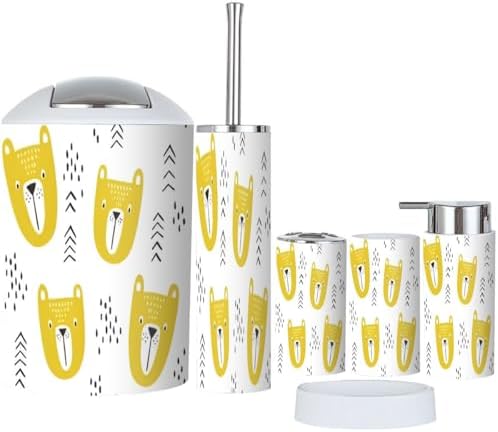 Bear Tribal Bathroom Accessories Set 6 Pcs