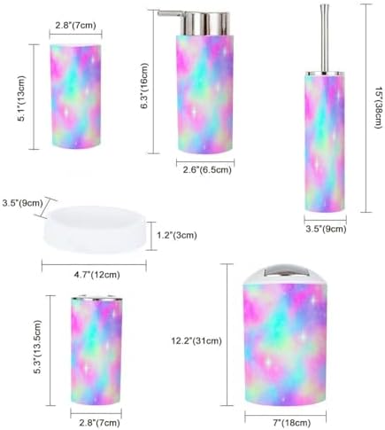 Boho Rainbow Bathroom Accessory Set 6 Piece 1
