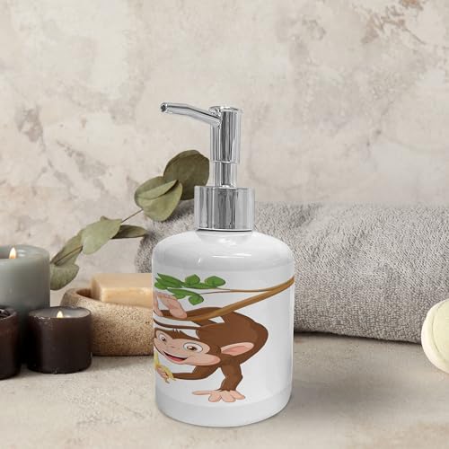 Ambesonne Cartoon Soap Dispenser and Toothbrush Holder Set 1