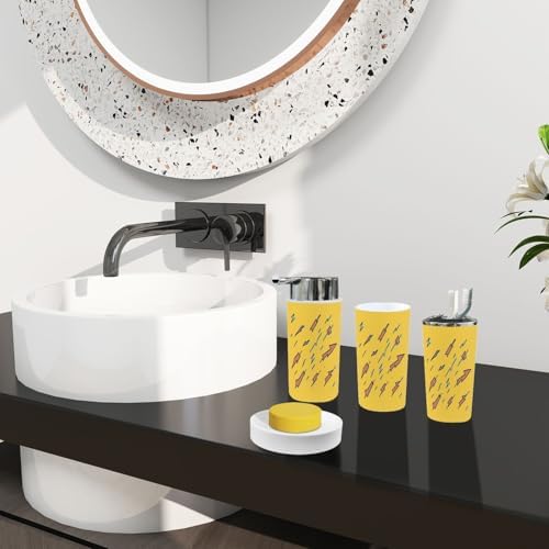 Boho Yellow Bathroom Accessory Set 6 Piece