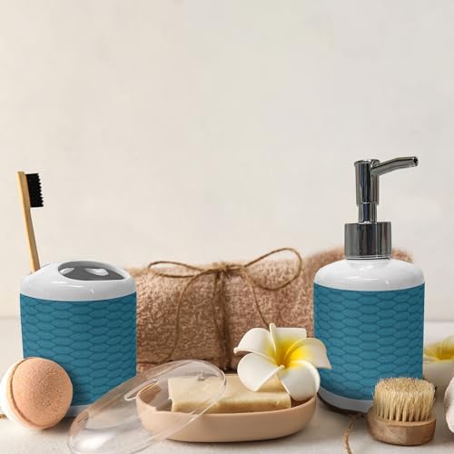 Ambesonne Egg Soap Dispenser Toothbrush Holder Set 1