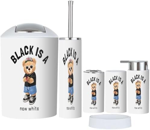 Bathroom Accessories Set 6 Pcs Modern Black Design