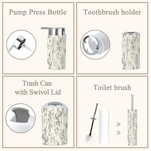 6 Piece Navy Blue Bathroom Accessories Set 1