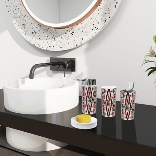 TRANQDEHOM Bathroom Accessory Set 6 Piece Boho Design