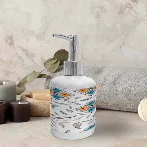 Ambesonne Boho Soap Dispenser Toothbrush Holder Set