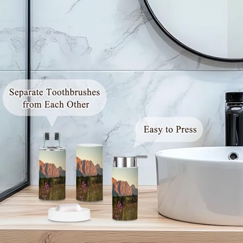 Cosmos Flowers Bathroom Accessories Set 6 Piece