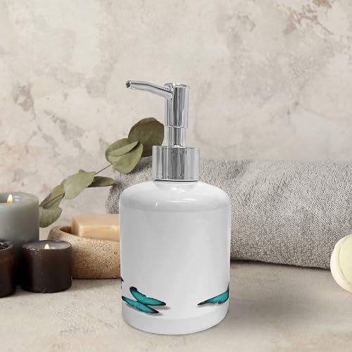 Ambesonne Turquoise Soap Dispenser Toothbrush Holder Set 2 Pcs Black Turquoise