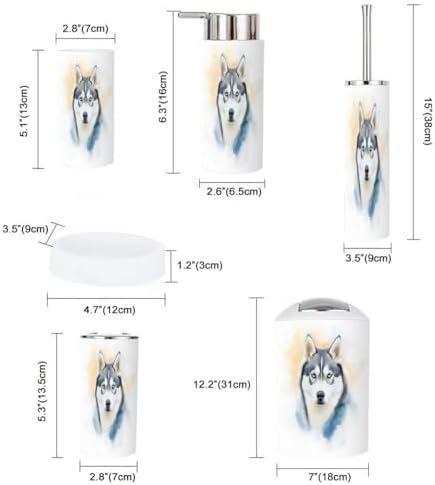 Boho Bathroom Accessory Set 6 Piece Modern