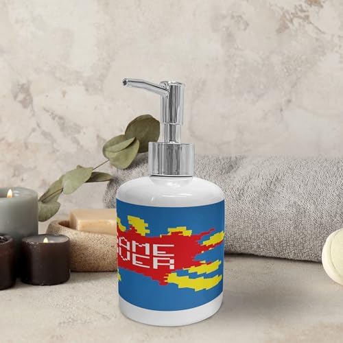 Ambesonne Video Game Theme Soap Toothbrush Holder Set