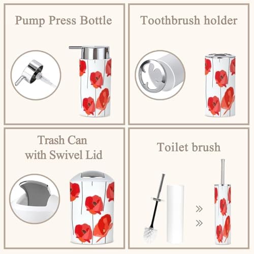 Boho Bathroom Accessories Set 6 Piece Modern