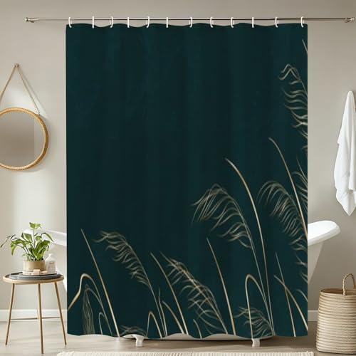 4-Piece Shower Curtain Set with Rugs and Floral Design