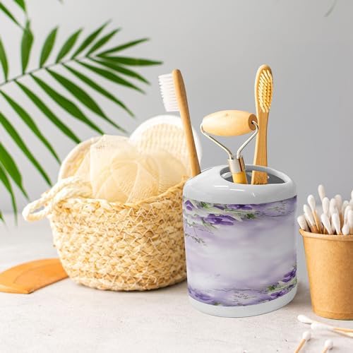Ambesonne Floral Soap Dispenser Toothbrush Holder Set 1