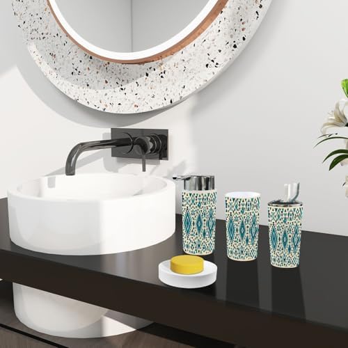 Boho Aztec Bathroom Accessory Set of 6 1