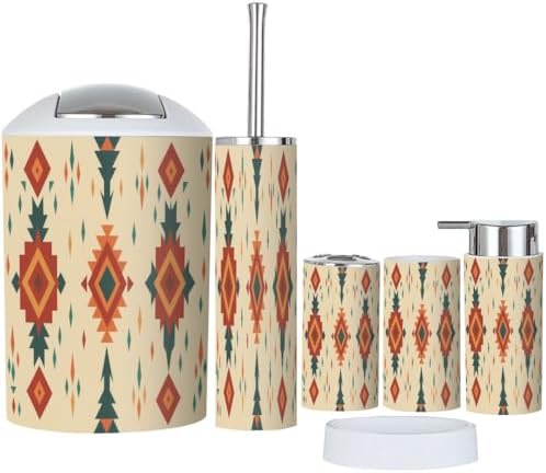 Boho Bathroom Accessory Set 6 Piece