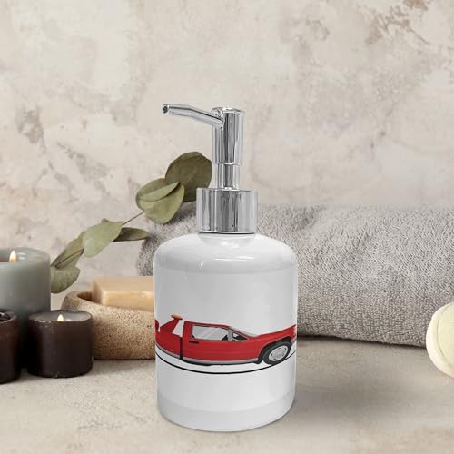 Ambesonne Emergency Repair Service Soap Dispenser Toothbrush Holder Set
