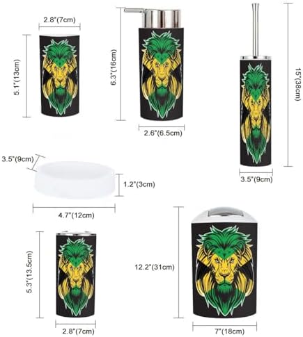 JBNJANKDAV 6 Pcs Lion Head Bathroom Accessories Set